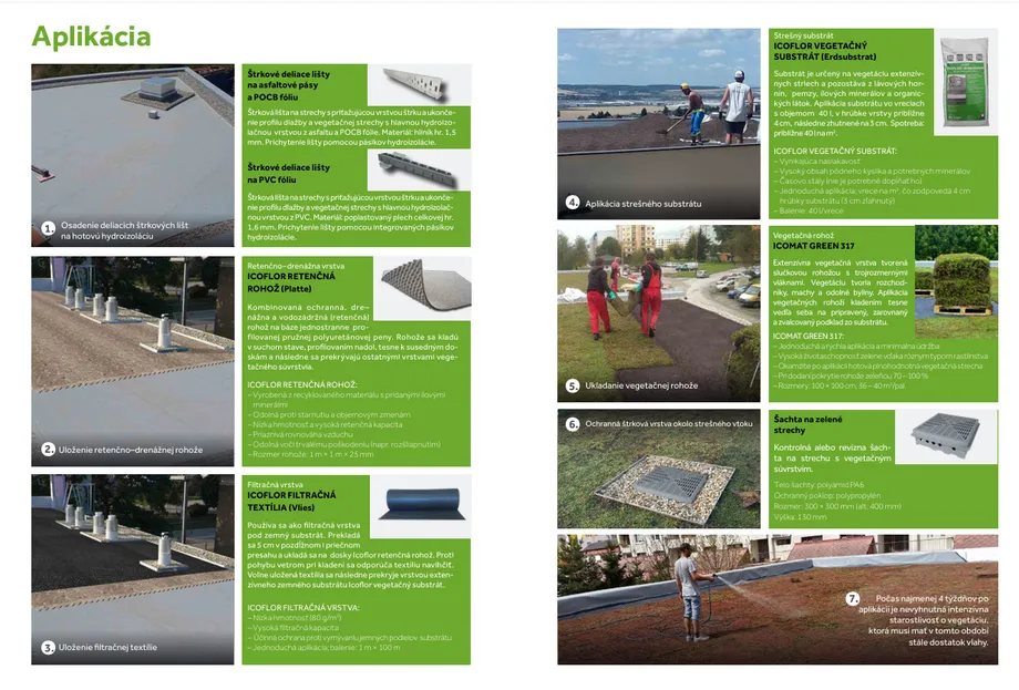 Ploché strechy Icopal - zelené